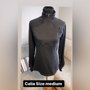 Black Dry fit half zip with rose gold zipper